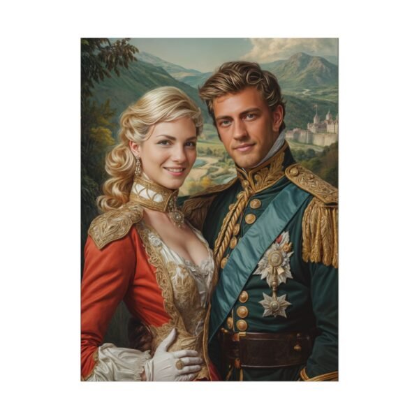 Custom Royal Couple Portrait Poster from photo | Custom Fantasy Style Couple Portrait from normal photo | Best for Anniversary Gift, Wedding Gift - Image 27