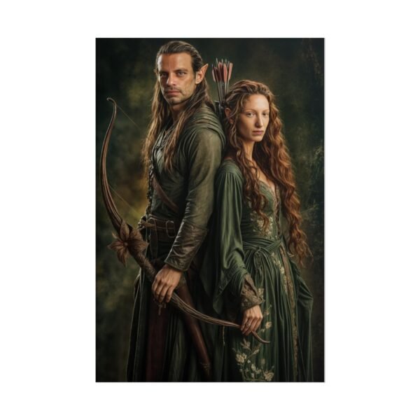 Custom Elf Couple Portrait Poster from photo | Custom Middle-Earth Style Couple Portrait from normal photo | Best for Anniversary Gift, Special Gift - Image 87