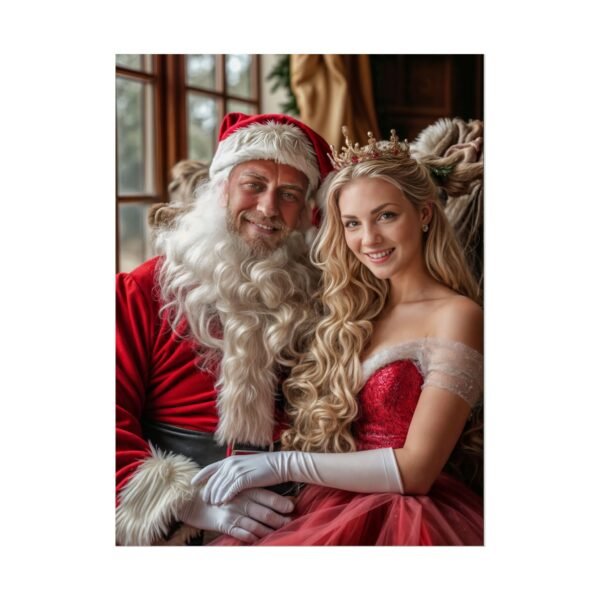 Custom Xmas Royal Couple Portrait Poster from photo | Custom Christmas Style Couple Portrait from normal photo | Best for Anniversary Gift, Special Gift - Image 42