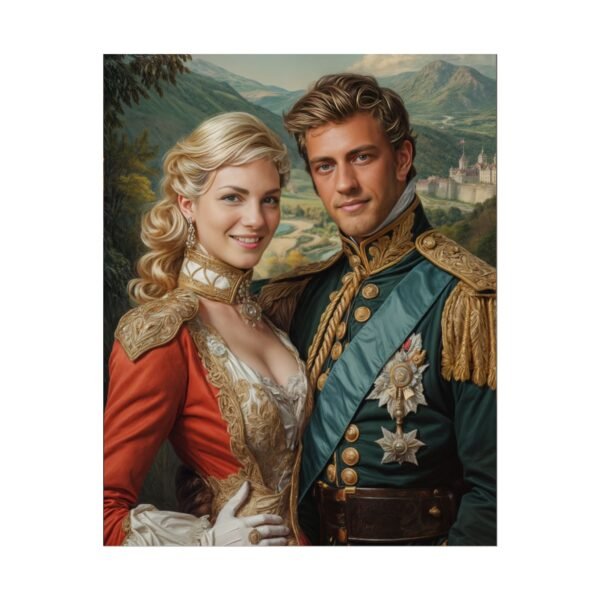 Custom Royal Couple Portrait Poster from photo | Custom Fantasy Style Couple Portrait from normal photo | Best for Anniversary Gift, Wedding Gift - Image 22