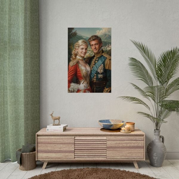 Custom Royal Couple Portrait Poster from photo | Custom Fantasy Style Couple Portrait from normal photo | Best for Anniversary Gift, Wedding Gift - Image 46