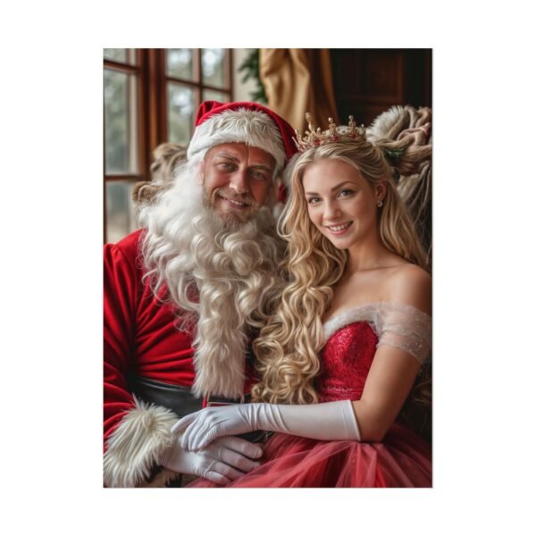 Custom Xmas Royal Couple Portrait Poster from photo | Custom Christmas Style Couple Portrait from normal photo | Best for Anniversary Gift, Special Gift - Image 52