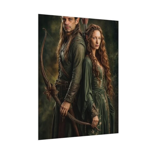 Custom Elf Couple Portrait Poster from photo | Custom Middle-Earth Style Couple Portrait from normal photo | Best for Anniversary Gift, Special Gift - Image 19
