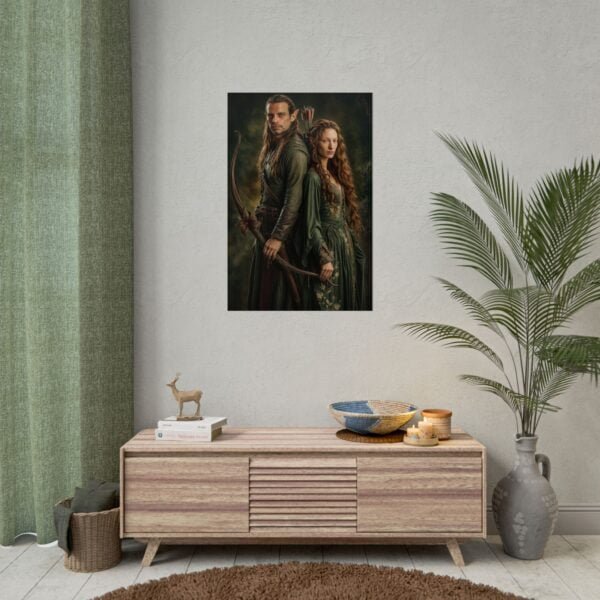 Custom Elf Couple Portrait Poster from photo | Custom Middle-Earth Style Couple Portrait from normal photo | Best for Anniversary Gift, Special Gift - Image 46