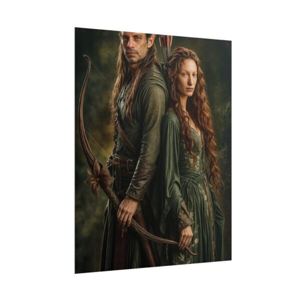 Custom Elf Couple Portrait Poster from photo | Custom Middle-Earth Style Couple Portrait from normal photo | Best for Anniversary Gift, Special Gift - Image 64