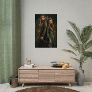 Custom Elf Couple Portrait Poster from photo | Custom Middle-Earth Style Couple Portrait from normal photo | Best for Anniversary Gift, Special Gift