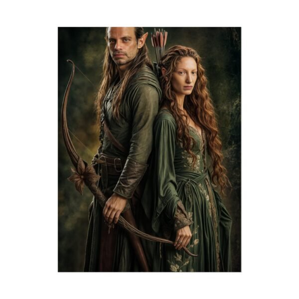 Custom Elf Couple Portrait Poster from photo | Custom Middle-Earth Style Couple Portrait from normal photo | Best for Anniversary Gift, Special Gift - Image 42
