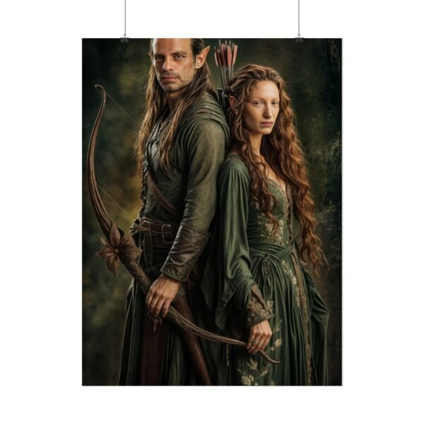 Custom Elf Couple Portrait Poster from photo | Custom Middle-Earth Style Couple Portrait from normal photo | Best for Anniversary Gift, Special Gift - Image 43