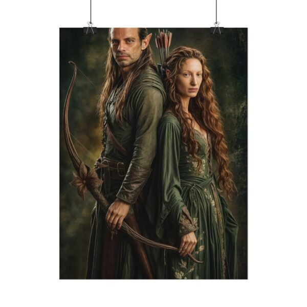 Custom Elf Couple Portrait Poster from photo | Custom Middle-Earth Style Couple Portrait from normal photo | Best for Anniversary Gift, Special Gift - Image 53