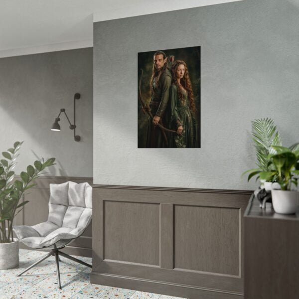 Custom Elf Couple Portrait Poster from photo | Custom Middle-Earth Style Couple Portrait from normal photo | Best for Anniversary Gift, Special Gift - Image 5
