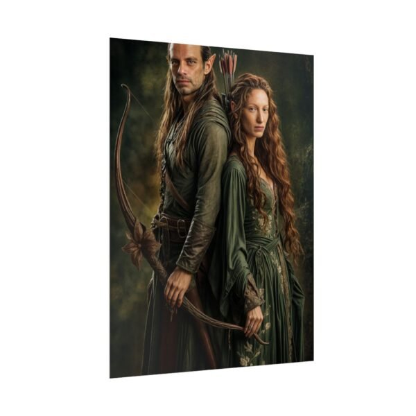 Custom Elf Couple Portrait Poster from photo | Custom Middle-Earth Style Couple Portrait from normal photo | Best for Anniversary Gift, Special Gift - Image 59
