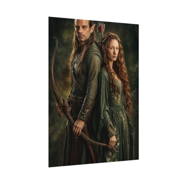 Custom Elf Couple Portrait Poster from photo | Custom Middle-Earth Style Couple Portrait from normal photo | Best for Anniversary Gift, Special Gift - Image 29
