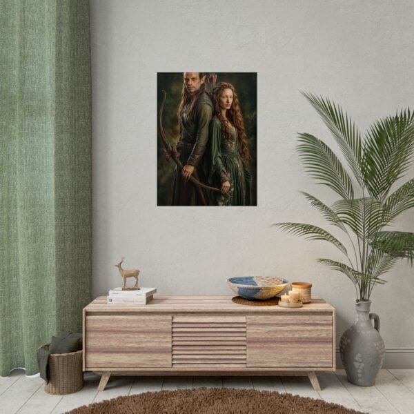 Custom Elf Couple Portrait Poster from photo | Custom Middle-Earth Style Couple Portrait from normal photo | Best for Anniversary Gift, Special Gift - Image 41