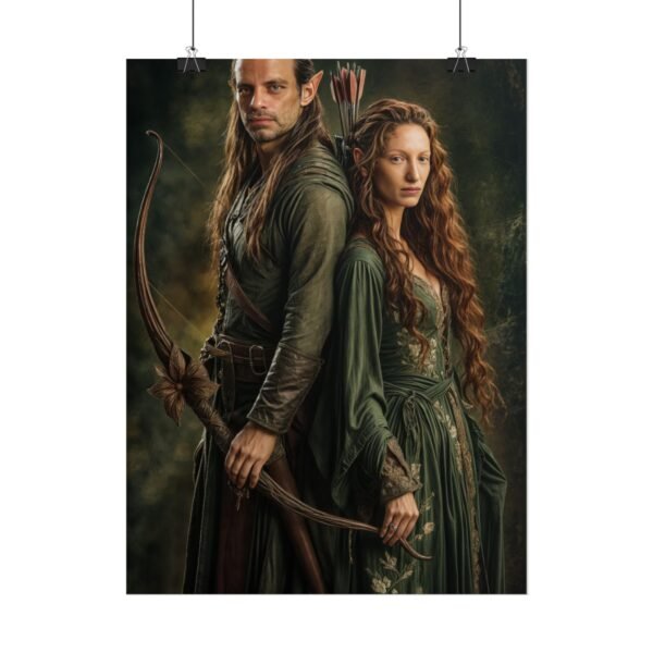 Custom Elf Couple Portrait Poster from photo | Custom Middle-Earth Style Couple Portrait from normal photo | Best for Anniversary Gift, Special Gift - Image 68