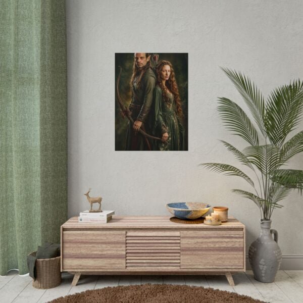 Custom Elf Couple Portrait Poster from photo | Custom Middle-Earth Style Couple Portrait from normal photo | Best for Anniversary Gift, Special Gift - Image 81