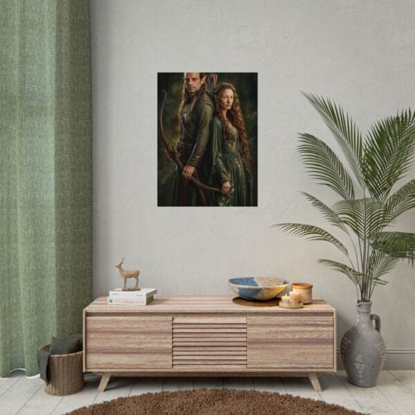 Custom Elf Couple Portrait Poster from photo | Custom Middle-Earth Style Couple Portrait from normal photo | Best for Anniversary Gift, Special Gift - Image 36