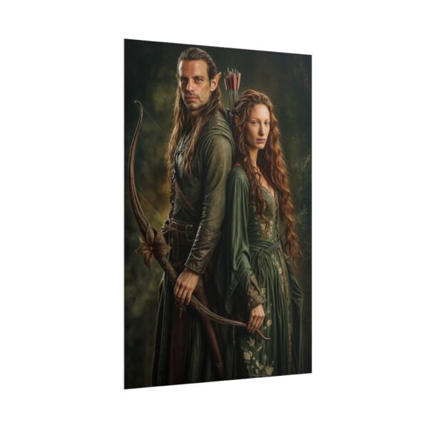 Custom Elf Couple Portrait Poster from photo | Custom Middle-Earth Style Couple Portrait from normal photo | Best for Anniversary Gift, Special Gift - Image 89