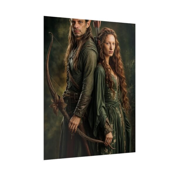 Custom Elf Couple Portrait Poster from photo | Custom Middle-Earth Style Couple Portrait from normal photo | Best for Anniversary Gift, Special Gift - Image 24