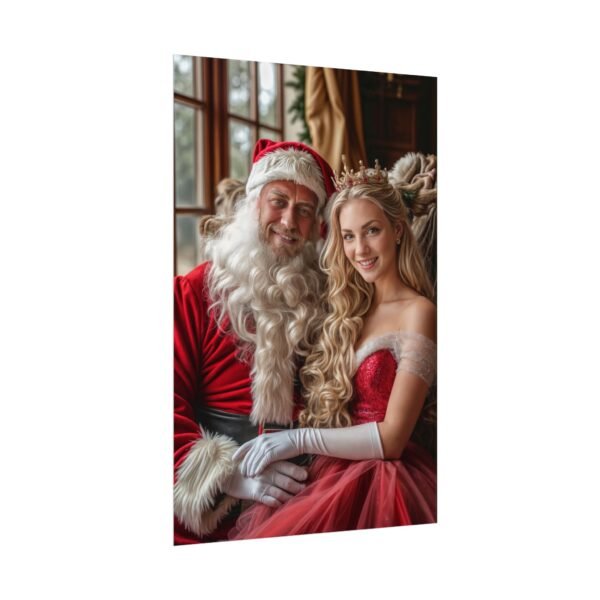 Custom Xmas Royal Couple Portrait Poster from photo | Custom Christmas Style Couple Portrait from normal photo | Best for Anniversary Gift, Special Gift - Image 4