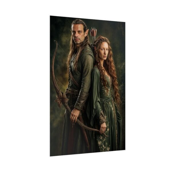 Custom Elf Couple Portrait Poster from photo | Custom Middle-Earth Style Couple Portrait from normal photo | Best for Anniversary Gift, Special Gift - Image 49