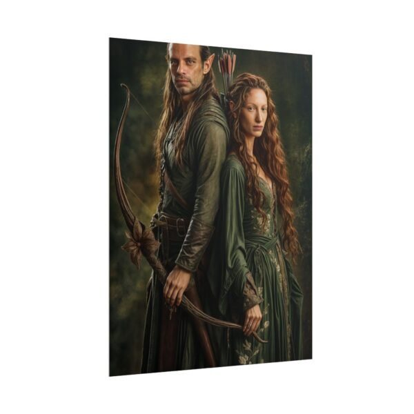 Custom Elf Couple Portrait Poster from photo | Custom Middle-Earth Style Couple Portrait from normal photo | Best for Anniversary Gift, Special Gift - Image 69