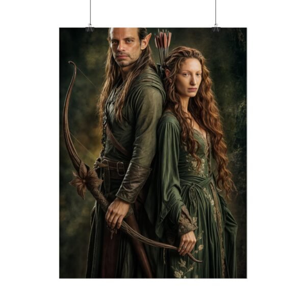 Custom Elf Couple Portrait Poster from photo | Custom Middle-Earth Style Couple Portrait from normal photo | Best for Anniversary Gift, Special Gift - Image 33