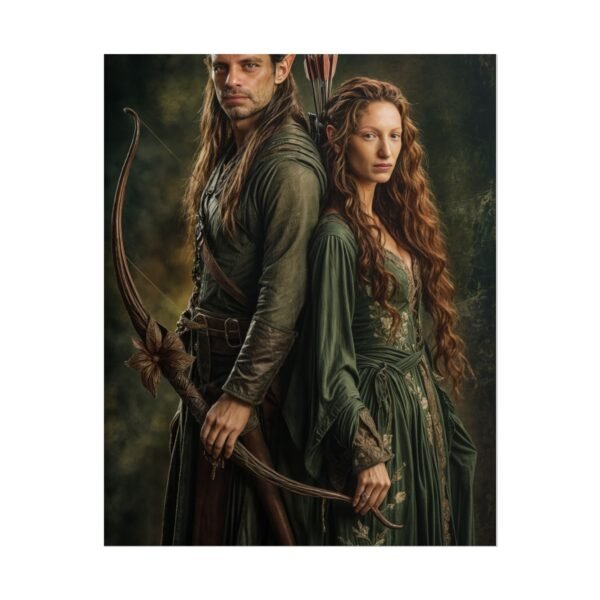 Custom Elf Couple Portrait Poster from photo | Custom Middle-Earth Style Couple Portrait from normal photo | Best for Anniversary Gift, Special Gift - Image 72