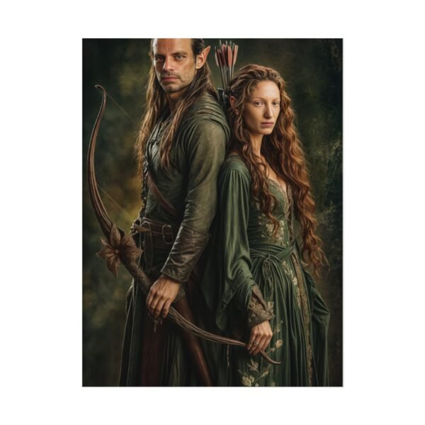 Custom Elf Couple Portrait Poster from photo | Custom Middle-Earth Style Couple Portrait from normal photo | Best for Anniversary Gift, Special Gift - Image 52