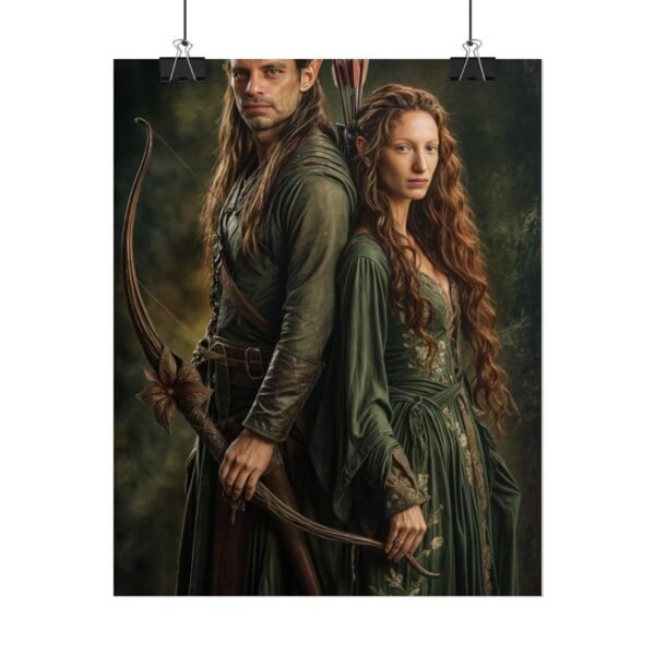 Custom Elf Couple Portrait Poster from photo | Custom Middle-Earth Style Couple Portrait from normal photo | Best for Anniversary Gift, Special Gift - Image 63