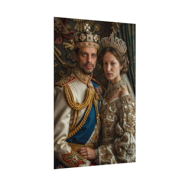 Custom Royal Couple Portrait Poster from photo | Custom Victorian Couple Portrait from normal photo | Best for Anniversary Gift, Special Gift - Image 4