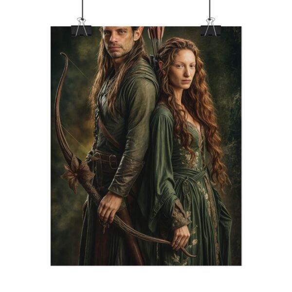 Custom Elf Couple Portrait Poster from photo | Custom Middle-Earth Style Couple Portrait from normal photo | Best for Anniversary Gift, Special Gift - Image 8