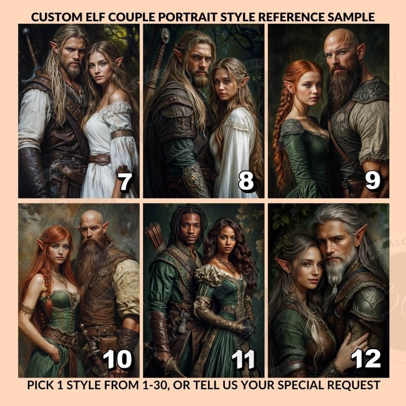 Custom Elf Couple Portrait Poster from Photo4
