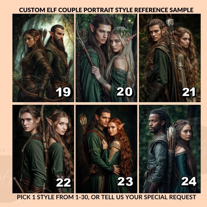 Custom Elf Couple Portrait Poster from Photo6