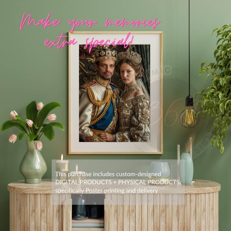 Custom Royal Couple Portrait Poster from Photo10 Good Anniversary Gift Idea - custom royal couple portrait