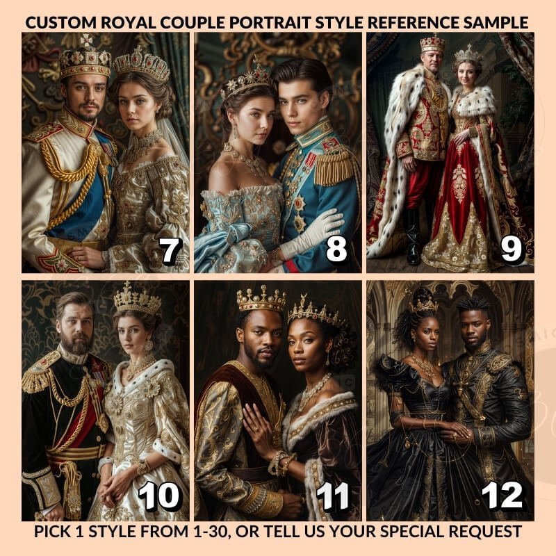 Custom Royal Couple Portrait Poster from Photo4 Royal Couple Portrait poster from normal photo