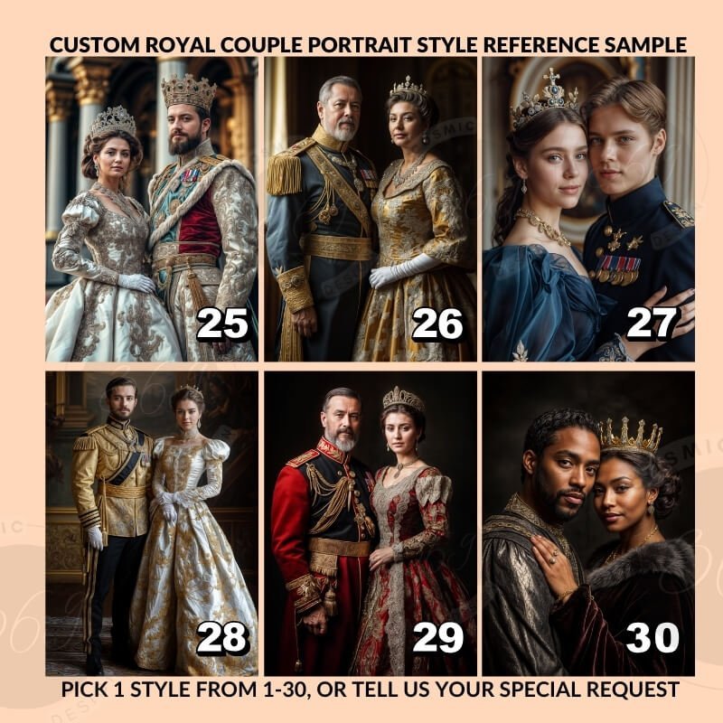 Custom Royal Couple Portrait Poster from Photo7 personalized portrait poster from photo