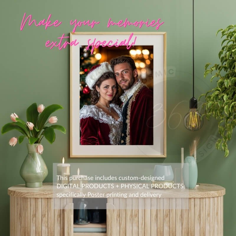 Custom Xmas Couple Portrait Poster from Photo10 custom couple portrait poster from normal photo