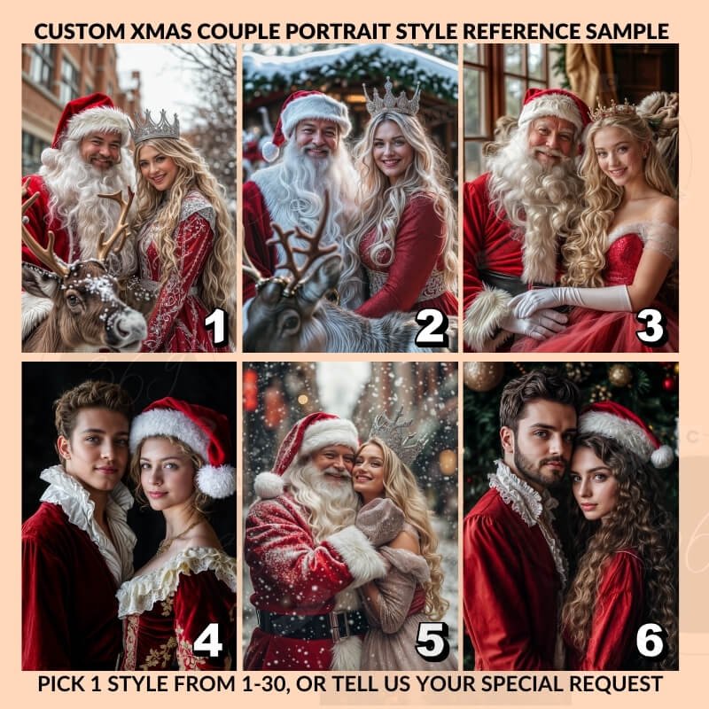 Custom Xmas Couple Portrait Poster from Photo3