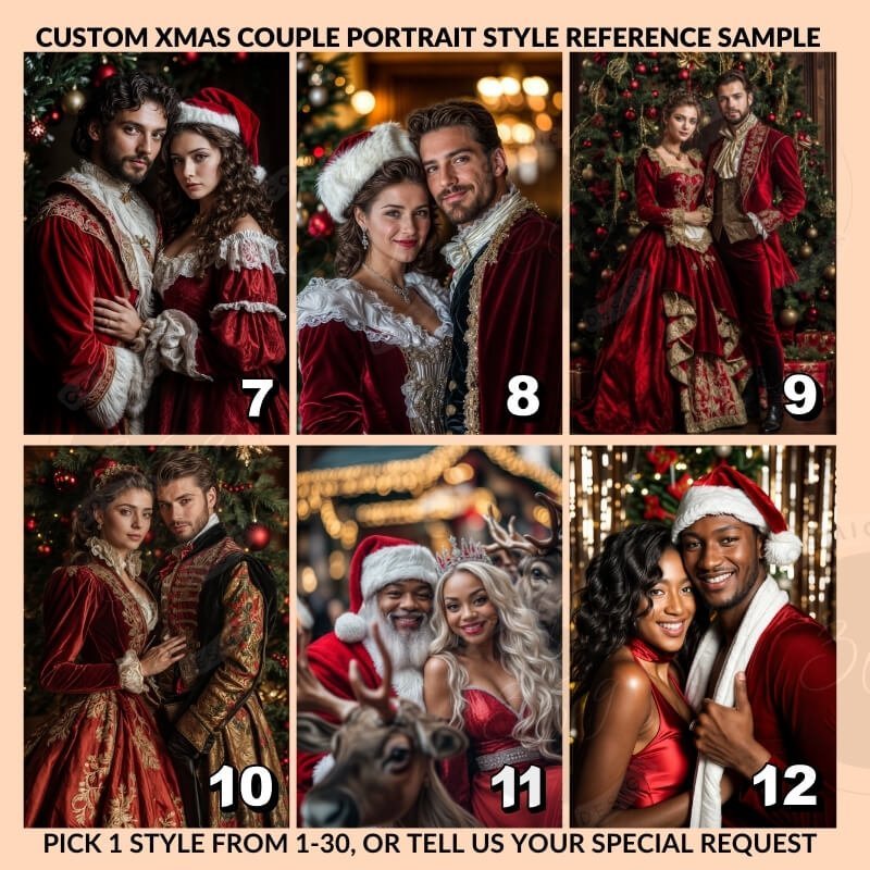 Custom Xmas Couple Portrait Poster from Photo4 custom portrait from photo -- good for anniversary / Xmas gift
