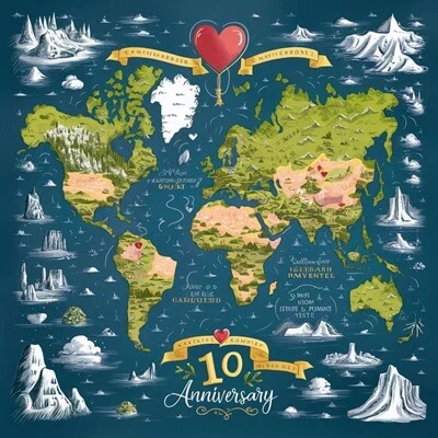 personalized adventure map - anniversary gift idea for couples