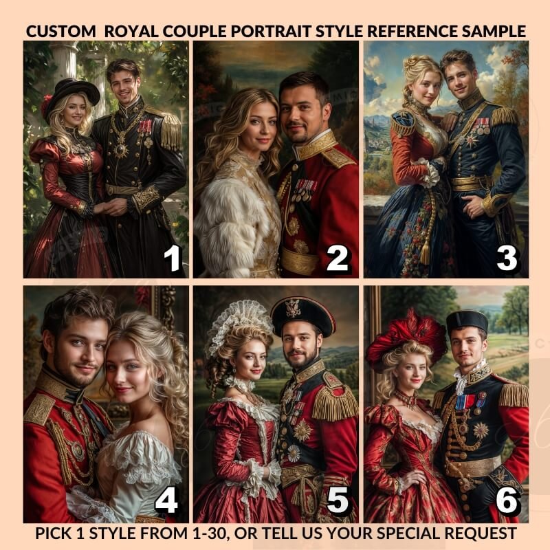 custom royal couple portrait from photo3 turn your photo into personalized couple portrait -- good for wedding gift