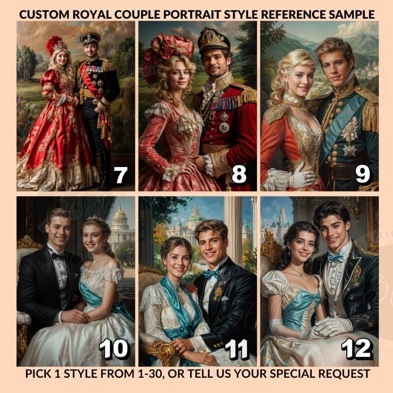 custom royal couple portrait from photo4