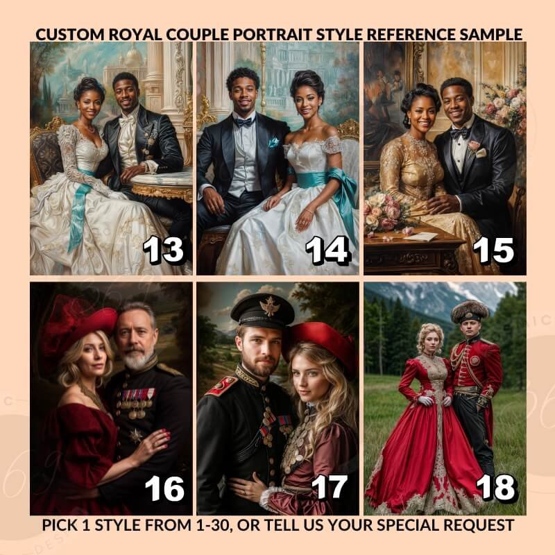 custom royal couple portrait from photo5 Royal couple portrait from normal photo -- good anniversary gift idea for couples