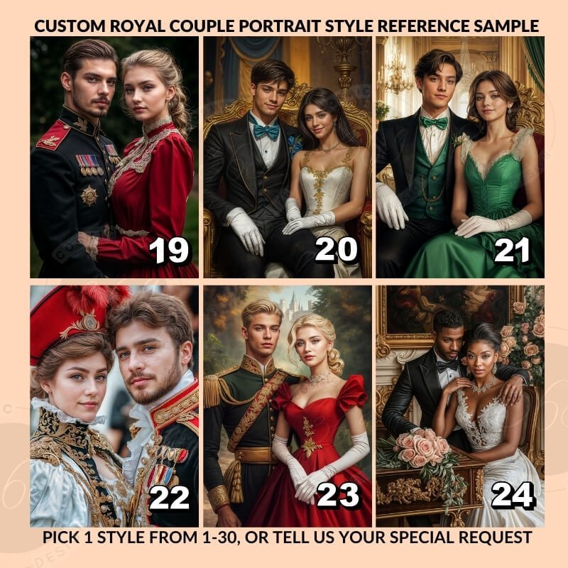 custom royal couple portrait from photo6
