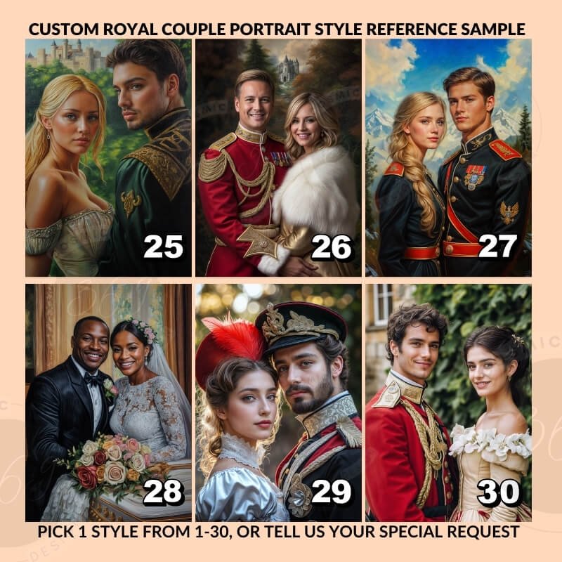 custom royal couple portrait from photo7 anniversary gift idea for couples -- turn your normal photos into fantasy couple portrait poster