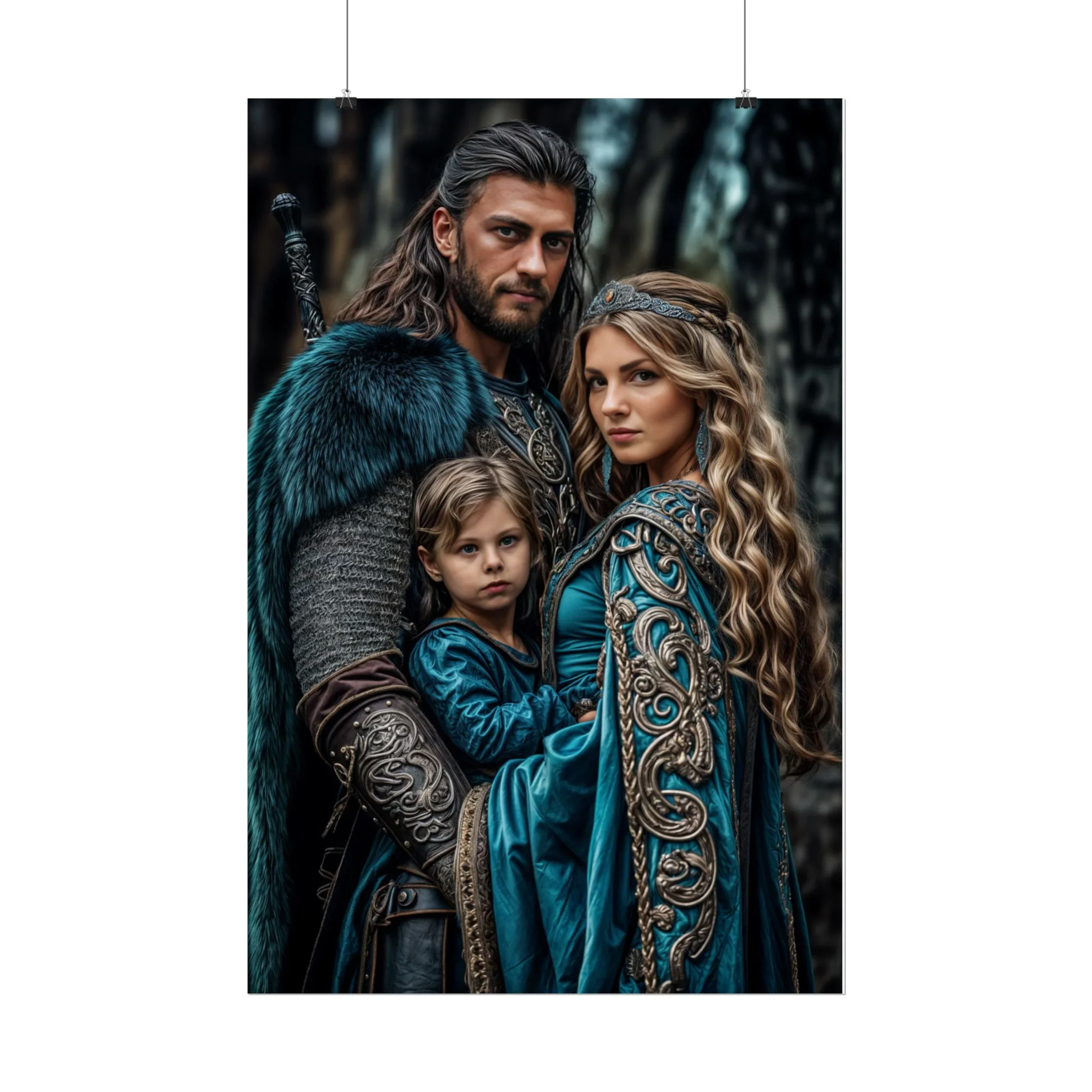 Custom Fantasy Family Family (3 person) Portrait Poster from photo | Custom DD fantasy Style Family Portrait from normal photo | Best for Anniversary Gift, Holiday Gift - Image 48