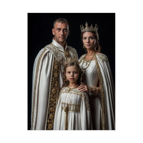 Custom Royal Family (3 person) Portrait Poster from photo | Custom Fantasy Style Family Portrait from normal photo | Best for Anniversary Gift, Birthday Gift - Image 57