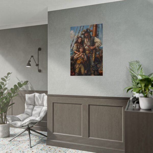 Custom Pirate Family (3 person) Portrait Poster from photo | custom digital portrait painting from photo | Best for Anniversary Gift, Holiday Gift - Image 50