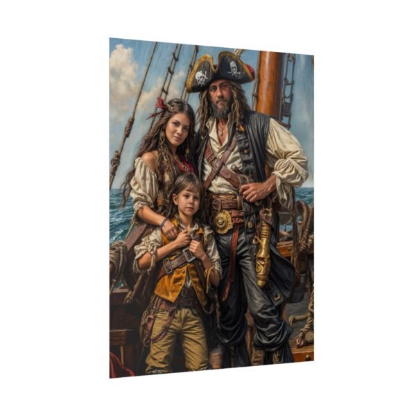 Custom Pirate Family (3 person) Portrait Poster from photo | custom digital portrait painting from photo | Best for Anniversary Gift, Holiday Gift - Image 44