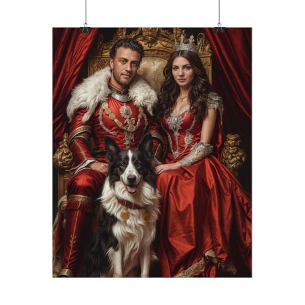 Custom Royal Couple with Pet Portrait Poster from photo | Custom Fantasy Style Couple Portrait from normal photo | Best for Anniversary Gift, Birthday Gift - Image 18